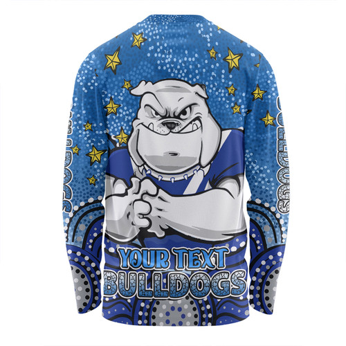 Canterbury-Bankstown Bulldogs Custom Long Sleeve T-Shirt - Custom With Aboriginal Inspired Style Of Dot Painting Patterns  Long Sleeve T-Shirt Canterbury-Bankstown Bulldogs Custom Long Sleeve T-Shirt - Custom With Aboriginal Inspired Style Of Dot Painting Patterns  Long Sleeve T-Shirt