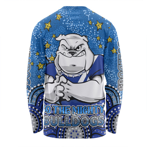 Canterbury-Bankstown Bulldogs Custom Long Sleeve T-Shirt - Custom With Aboriginal Inspired Style Of Dot Painting Patterns  Long Sleeve T-Shirt Canterbury-Bankstown Bulldogs Custom Long Sleeve T-Shirt - Custom With Aboriginal Inspired Style Of Dot Painting Patterns  Long Sleeve T-Shirt