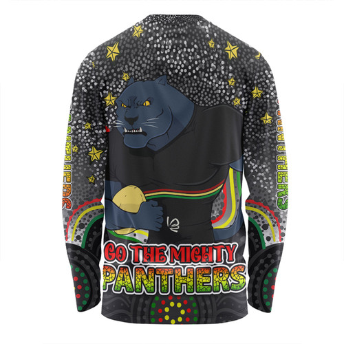 Penrith Panthers Custom Long Sleeve T-shirt - Custom With Aboriginal Inspired Style Of Dot Painting Patterns  Long Sleeve T-shirt Penrith Panthers Custom Long Sleeve T-shirt - Custom With Aboriginal Inspired Style Of Dot Painting Patterns  Long Sleeve T-shirt