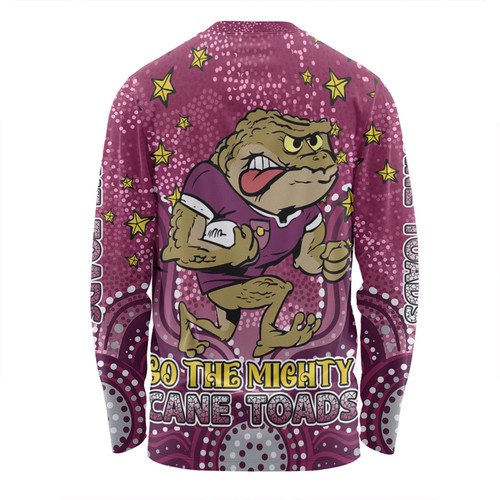 Queensland Cane Toads Custom Long Sleeve T-shirt - Custom With Aboriginal Inspired Style Of Dot Painting Patterns  Long Sleeve T-shirt Queensland Cane Toads Custom Long Sleeve T-shirt - Custom With Aboriginal Inspired Style Of Dot Painting Patterns  Long Sleeve T-shirt
