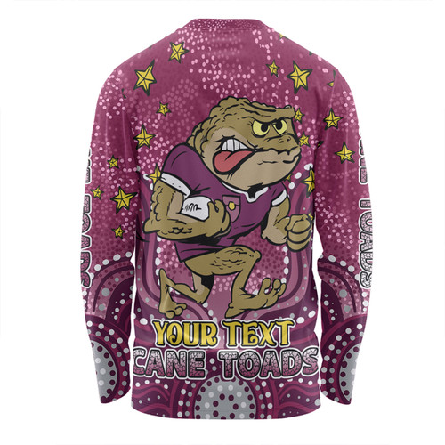 Queensland Cane Toads Custom Long Sleeve T-shirt - Custom With Aboriginal Inspired Style Of Dot Painting Patterns  Long Sleeve T-shirt Queensland Cane Toads Custom Long Sleeve T-shirt - Custom With Aboriginal Inspired Style Of Dot Painting Patterns  Long Sleeve T-shirt