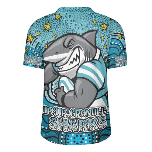 Cronulla-Sutherland Sharks Custom Rugby Jersey - Custom With Aboriginal Inspired Style Of Dot Painting Patterns  Rugby Jersey