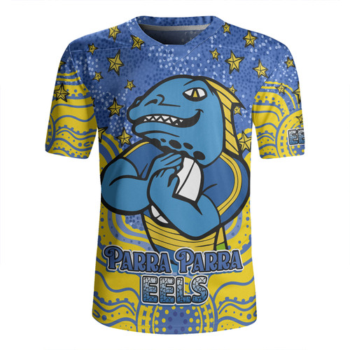 Parramatta Eels Custom Rugby Jersey - Custom With Aboriginal Inspired Style Of Dot Painting Patterns  Rugby Jersey