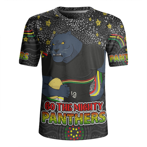 Penrith Panthers Custom Rugby Jersey - Custom With Aboriginal Inspired Style Of Dot Painting Patterns  Rugby Jersey