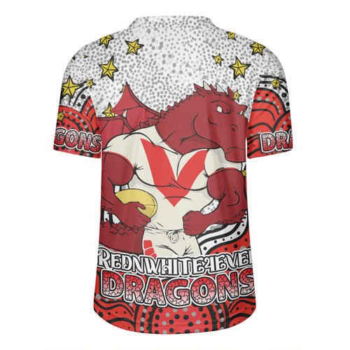 St. George Illawarra Dragons Custom Rugby Jersey - Custom With Aboriginal Inspired Style Of Dot Painting Patterns  Rugby Jersey