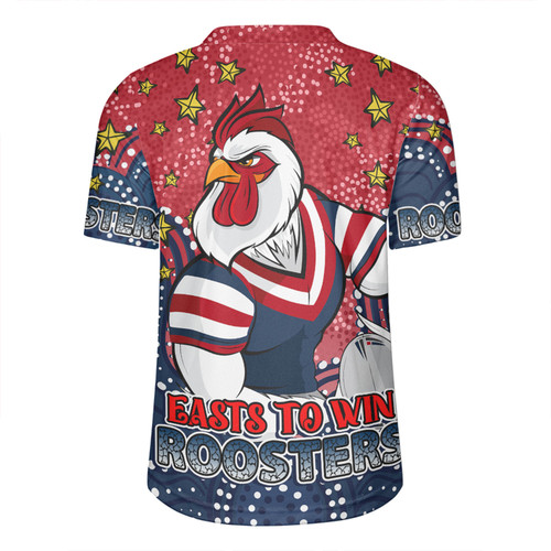 Sydney Roosters Custom Rugby Jersey - Custom With Aboriginal Inspired Style Of Dot Painting Patterns  Rugby Jersey Sydney Roosters Custom Rugby Jersey - Custom With Aboriginal Inspired Style Of Dot Painting Patterns  Rugby Jersey