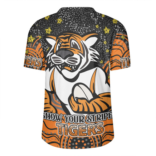 Wests Tigers Custom Rugby Jersey - Custom With Aboriginal Inspired Style Of Dot Painting Patterns  Rugby Jersey Wests Tigers Custom Rugby Jersey - Custom With Aboriginal Inspired Style Of Dot Painting Patterns  Rugby Jersey