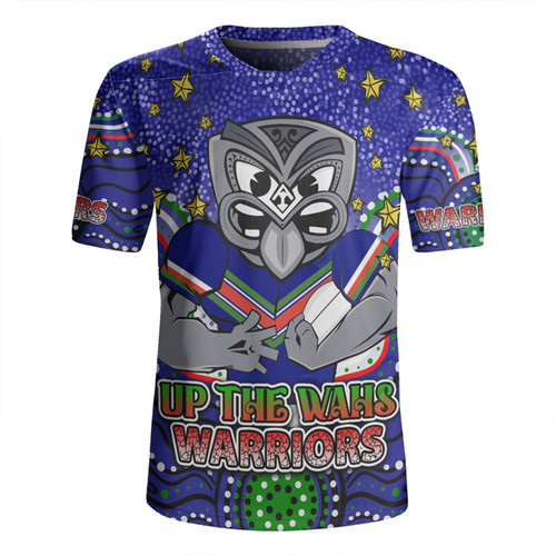 New Zealand Warriors Custom Rugby Jersey - Custom With Aboriginal Inspired Style Of Dot Painting Patterns  Rugby Jersey