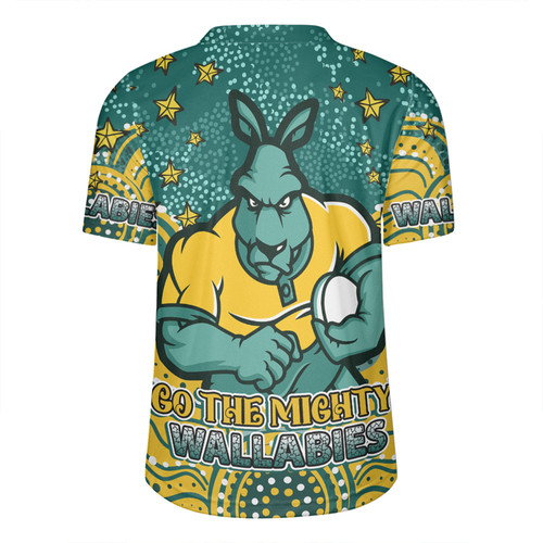 Australia Wallabies Custom Rugby Jersey - Custom With Aboriginal Inspired Style Of Dot Painting Patterns  Rugby Jersey Australia Wallabies Custom Rugby Jersey - Custom With Aboriginal Inspired Style Of Dot Painting Patterns  Rugby Jersey