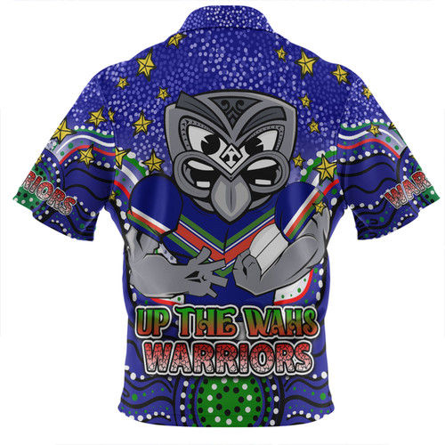 New Zealand Warriors Custom Zip Polo Shirt - Custom With Aboriginal Inspired Style Of Dot Painting Patterns  Zip Polo Shirt New Zealand Warriors Custom Zip Polo Shirt - Custom With Aboriginal Inspired Style Of Dot Painting Patterns  Zip Polo Shirt