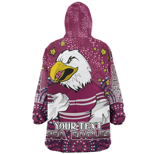 Manly Warringah Sea Eagles Custom Snug Hoodie - Custom With Aboriginal Inspired Style Of Dot Painting Patterns  Snug Hoodie Manly Warringah Sea Eagles Custom Snug Hoodie - Custom With Aboriginal Inspired Style Of Dot Painting Patterns  Snug Hoodie