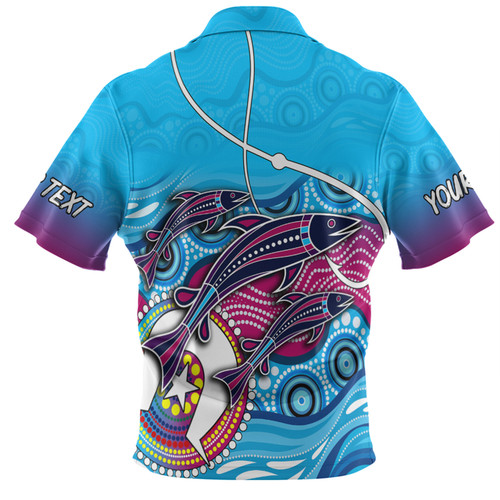 Australia Fishing Aboriginal Fishing Custom Polo Shirt - Fishaholic With The Dhari Symbol And Aboriginal Pattern Polo Shirt Australia Fishing Aboriginal Fishing Custom Polo Shirt - Fishaholic With The Dhari Symbol And Aboriginal Pattern Polo Shirt