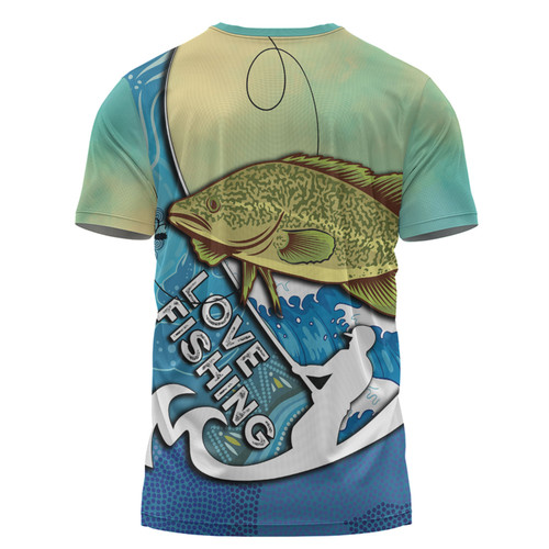 Australia Fishing Aboriginal Fishing Custom T-shirt - Love Fishing Murray Cod In Aboriginal Art Patterns T-shirt Australia Fishing Aboriginal Fishing Custom T-shirt - Love Fishing Murray Cod In Aboriginal Art Patterns T-shirt