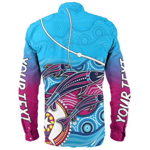 Australia Fishing Aboriginal Fishing Custom Long Sleeve Shirt - Fishaholic With The Dhari Symbol And Aboriginal Pattern Long Sleeve Shirt Australia Fishing Aboriginal Fishing Custom Long Sleeve Shirt - Fishaholic With The Dhari Symbol And Aboriginal Pattern Long Sleeve Shirt