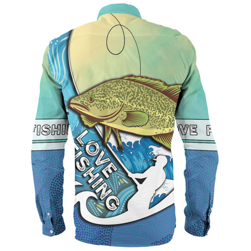 Australia Fishing Aboriginal Fishing Custom Long Sleeve Shirt - Love Fishing Murray Cod In Aboriginal Art Patterns Long Sleeve Shirt Australia Fishing Aboriginal Fishing Custom Long Sleeve Shirt - Love Fishing Murray Cod In Aboriginal Art Patterns Long Sleeve Shirt