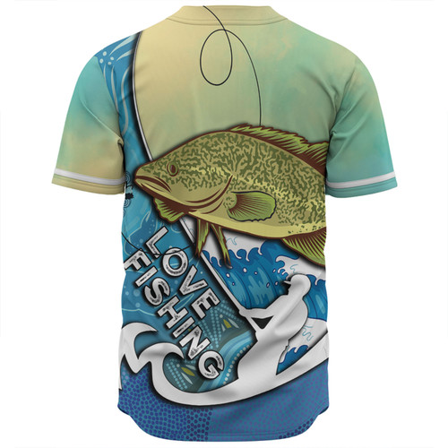 Australia Fishing Aboriginal Fishing Custom Baseball Shirt - Love Fishing Murray Cod In Aboriginal Art Patterns Baseball Shirt Australia Fishing Aboriginal Fishing Custom Baseball Shirt - Love Fishing Murray Cod In Aboriginal Art Patterns Baseball Shirt