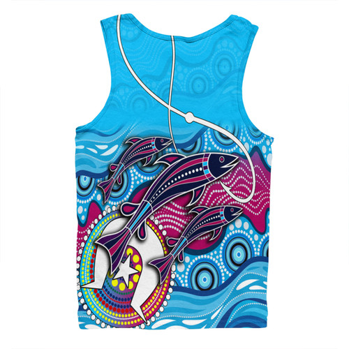 Australia Fishing Aboriginal Fishing Custom Men Singlet - Fishaholic With The Dhari Symbol And Aboriginal Pattern Men Singlet Australia Fishing Aboriginal Fishing Custom Men Singlet - Fishaholic With The Dhari Symbol And Aboriginal Pattern Men Singlet