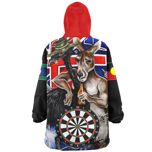 Australia Sport Darts Custom Snug Hoodie - Dart Board And Australia Flag Patterns With Kangaroo Drinking Art Snug Hoodie Australia Sport Darts Custom Snug Hoodie - Dart Board And Australia Flag Patterns With Kangaroo Drinking Art Snug Hoodie