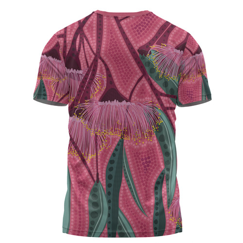 Australia Flowers Aboriginal T-shirt - Aboriginal Dot Art Of Australian Native Eucalyptus Tree Branch T-shirt Australia Flowers Aboriginal T-shirt - Aboriginal Dot Art Of Australian Native Eucalyptus Tree Branch T-shirt