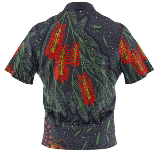 Australia Flowers Aboriginal Hawaiian Shirt - Bottle Brush Medicinal Plant Art Hawaiian Shirt Australia Flowers Aboriginal Hawaiian Shirt - Bottle Brush Medicinal Plant Art Hawaiian Shirt