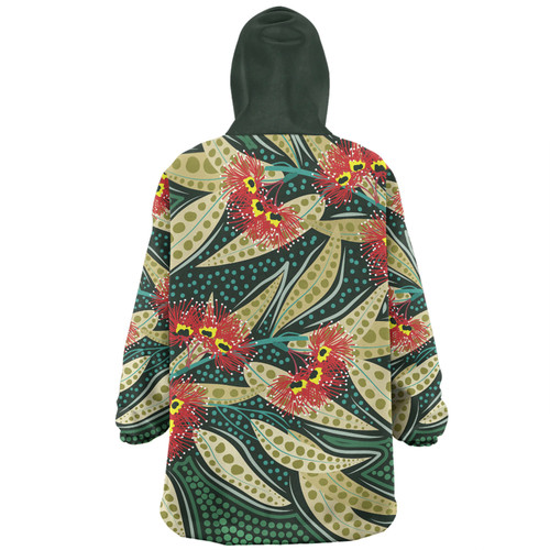 Australia Flowers Aboriginal Snug Hoodie - Aboriginal Dot Art of Australian Native Eucalyptus Plant Snug Hoodie Australia Flowers Aboriginal Snug Hoodie - Aboriginal Dot Art of Australian Native Eucalyptus Plant Snug Hoodie