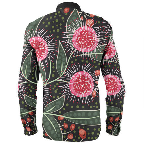 Australia Flowers Aboriginal Long Sleeve Shirt - Aboriginal Style Australian Hakea Flower Long Sleeve Shirt Australia Flowers Aboriginal Long Sleeve Shirt - Aboriginal Style Australian Hakea Flower Long Sleeve Shirt