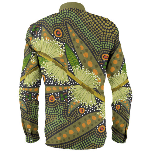 Australia Flowers Aboriginal Long Sleeve Shirt - Aboriginal Dot Art Of Australian Native Flower Hakea Sericea Long Sleeve Shirt Australia Flowers Aboriginal Long Sleeve Shirt - Aboriginal Dot Art Of Australian Native Flower Hakea Sericea Long Sleeve Shirt