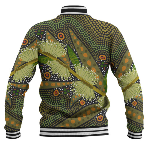 Australia Flowers Aboriginal Baseball Jacket - Aboriginal Dot Art Of Australian Native Flower Hakea Sericea Baseball Jacket Australia Flowers Aboriginal Baseball Jacket - Aboriginal Dot Art Of Australian Native Flower Hakea Sericea Baseball Jacket