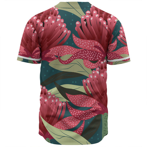Australia Flowers Aboriginal Baseball Shirt - Australian Waratah Flowers Painting In Aboriginal Style Baseball Shirt Australia Flowers Aboriginal Baseball Shirt - Australian Waratah Flowers Painting In Aboriginal Style Baseball Shirt