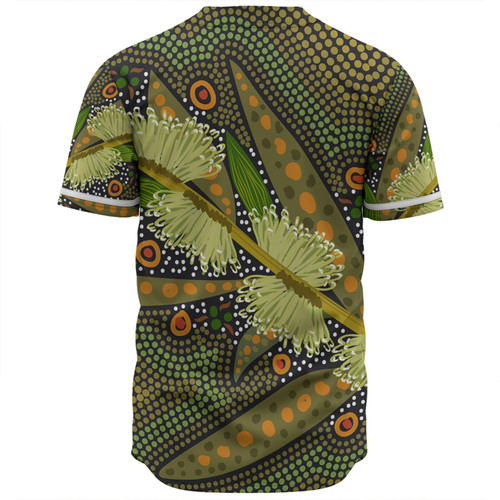 Australia Flowers Aboriginal Baseball Shirt - Aboriginal Dot Art Of Australian Native Flower Hakea Sericea Baseball Shirt Australia Flowers Aboriginal Baseball Shirt - Aboriginal Dot Art Of Australian Native Flower Hakea Sericea Baseball Shirt