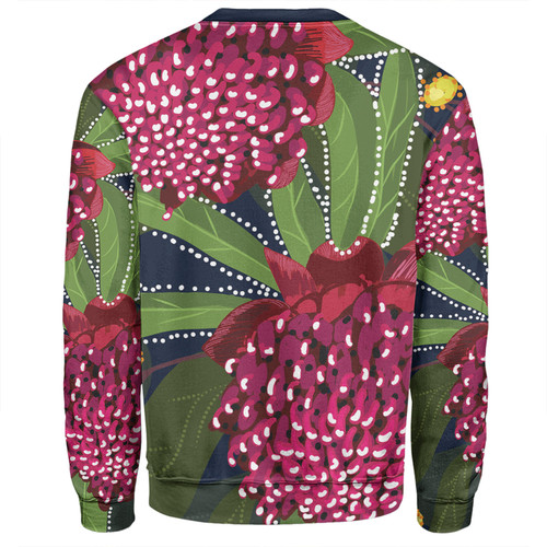 Australia Flowers Aboriginal Sweatshirt - Australian Waratah Flower Art Sweatshirt Australia Flowers Aboriginal Sweatshirt - Australian Waratah Flower Art Sweatshirt