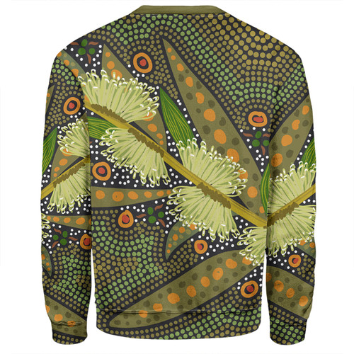 Australia Flowers Aboriginal Sweatshirt - Aboriginal Dot Art Of Australian Native Flower Hakea Sericea Sweatshirt Australia Flowers Aboriginal Sweatshirt - Aboriginal Dot Art Of Australian Native Flower Hakea Sericea Sweatshirt