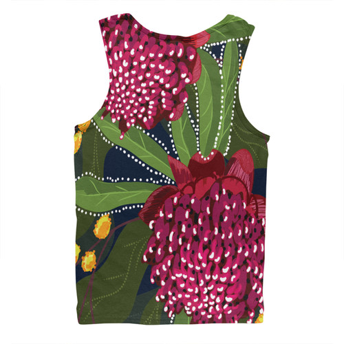 Australia Flowers Aboriginal Men Singlet - Australian Waratah Flower Art Men Singlet Australia Flowers Aboriginal Men Singlet - Australian Waratah Flower Art Men Singlet