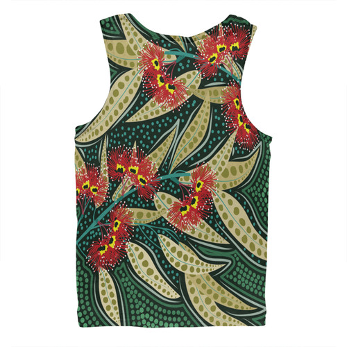 Australia Flowers Aboriginal Men Singlet - Aboriginal Dot Art of Australian Native Eucalyptus Plant Men Singlet Australia Flowers Aboriginal Men Singlet - Aboriginal Dot Art of Australian Native Eucalyptus Plant Men Singlet