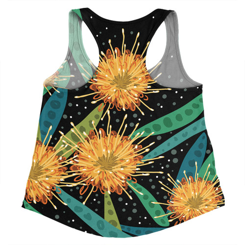 Australia Flowers Aboriginal Women Racerback Singlet - Australian Yellow Hakea Flower Art Women Racerback Singlet Australia Flowers Aboriginal Women Racerback Singlet - Australian Yellow Hakea Flower Art Women Racerback Singlet