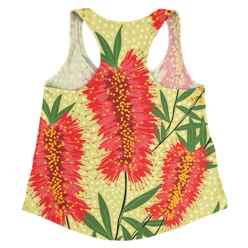 Australia Flowers Aboriginal Women Racerback Singlet - Aboriginal Painting Red Bottle Brush Tree Women Racerback Singlet Australia Flowers Aboriginal Women Racerback Singlet - Aboriginal Painting Red Bottle Brush Tree Women Racerback Singlet