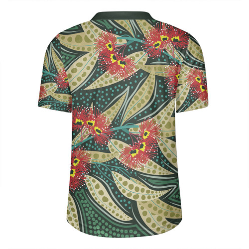 Australia Flowers Aboriginal Rugby Jersey - Aboriginal Dot Art of Australian Native Eucalyptus Plant Rugby Jersey Australia Flowers Aboriginal Rugby Jersey - Aboriginal Dot Art of Australian Native Eucalyptus Plant Rugby Jersey
