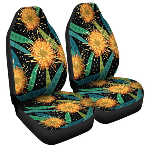 Australia Flowers Aboriginal Car Seat Cover - Australian Yellow Hakea Flower Art Car Seat Cover Australia Flowers Aboriginal Car Seat Cover - Australian Yellow Hakea Flower Art Car Seat Cover