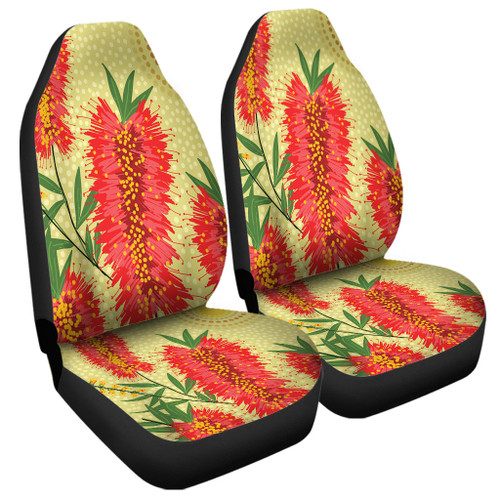 Australia Flowers Aboriginal Car Seat Cover - Aboriginal Painting Red Bottle Brush Tree Car Seat Cover Australia Flowers Aboriginal Car Seat Cover - Aboriginal Painting Red Bottle Brush Tree Car Seat Cover
