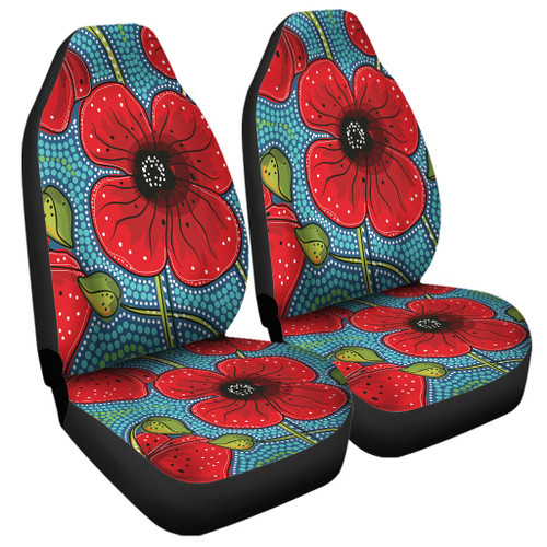 Australia Flowers Aboriginal Car Seat Cover - Aboriginal Dot Art Of Australian Poppy Flower Painting Car Seat Cover Australia Flowers Aboriginal Car Seat Cover - Aboriginal Dot Art Of Australian Poppy Flower Painting Car Seat Cover