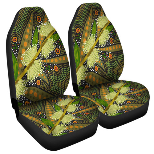 Australia Flowers Aboriginal Car Seat Cover - Aboriginal Dot Art Of Australian Native Flower Hakea Sericea Car Seat Cover Australia Flowers Aboriginal Car Seat Cover - Aboriginal Dot Art Of Australian Native Flower Hakea Sericea Car Seat Cover
