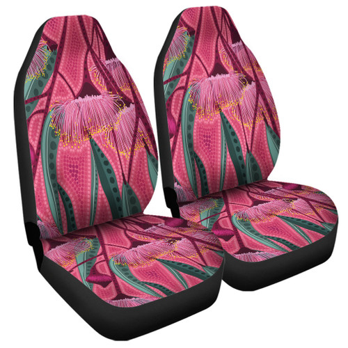 Australia Flowers Aboriginal Car Seat Cover - Aboriginal Dot Art Of Australian Native Eucalyptus Tree Branch Car Seat Cover Australia Flowers Aboriginal Car Seat Cover - Aboriginal Dot Art Of Australian Native Eucalyptus Tree Branch Car Seat Cover