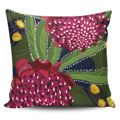 Australia Flowers Aboriginal Pillow Cases - Australian Waratah Flower Art Pillow Cases Australia Flowers Aboriginal Pillow Cases - Australian Waratah Flower Art Pillow Cases
