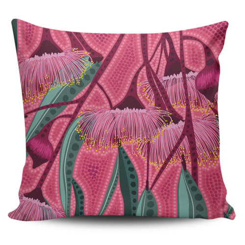 Australia Flowers Aboriginal Pillow Cases - Aboriginal Dot Art Of Australian Native Eucalyptus Tree Branch Pillow Cases Australia Flowers Aboriginal Pillow Cases - Aboriginal Dot Art Of Australian Native Eucalyptus Tree Branch Pillow Cases