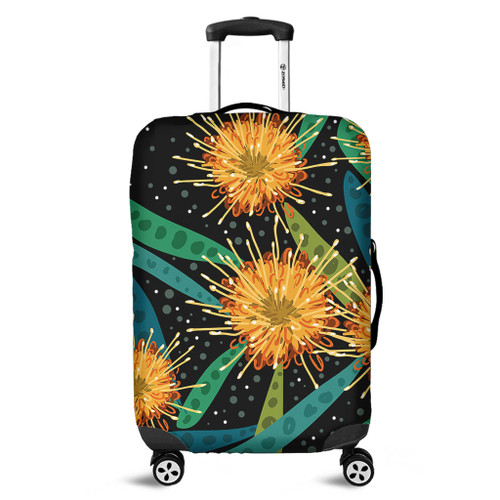 Australia Flowers Aboriginal Luggage Cover - Australian Yellow Hakea Flower Art Luggage Cover Australia Flowers Aboriginal Luggage Cover - Australian Yellow Hakea Flower Art Luggage Cover