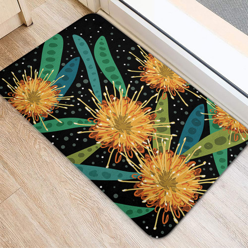 Australia Flowers Aboriginal Doormat - Australian Yellow Hakea Flower Art Doormat Australia Flowers Aboriginal Doormat - Australian Yellow Hakea Flower Art Doormat