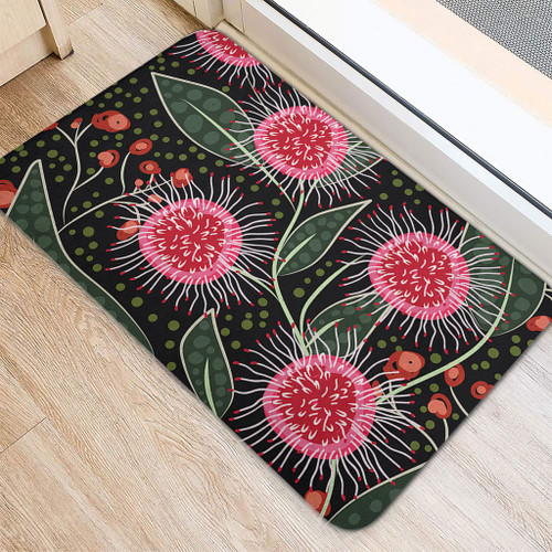 Australia Flowers Aboriginal Doormat - Aboriginal Style Australian Hakea Flower Doormat Australia Flowers Aboriginal Doormat - Aboriginal Style Australian Hakea Flower Doormat