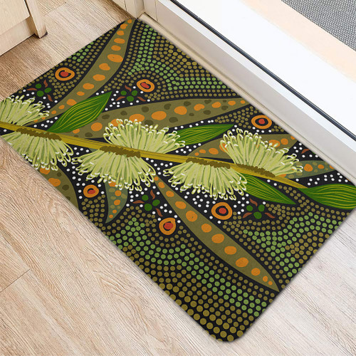 Australia Flowers Aboriginal Doormat - Aboriginal Dot Art Of Australian Native Flower Hakea Sericea Doormat Australia Flowers Aboriginal Doormat - Aboriginal Dot Art Of Australian Native Flower Hakea Sericea Doormat