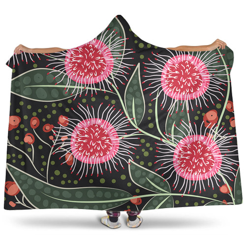 Australia Flowers Aboriginal Hooded Blanket - Aboriginal Style Australian Hakea Flower Hooded Blanket Australia Flowers Aboriginal Hooded Blanket - Aboriginal Style Australian Hakea Flower Hooded Blanket