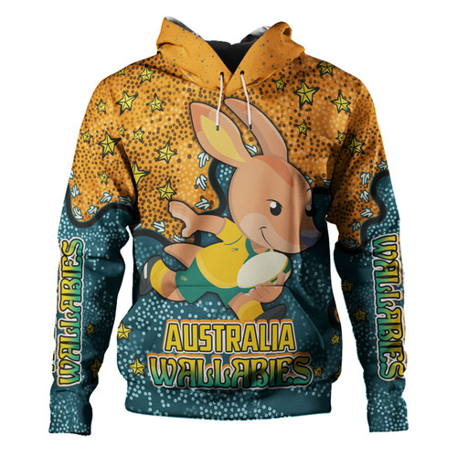 Australia Wallabies Custom Hoodie - Team With Dot And Star Patterns For Tough Fan Hoodie